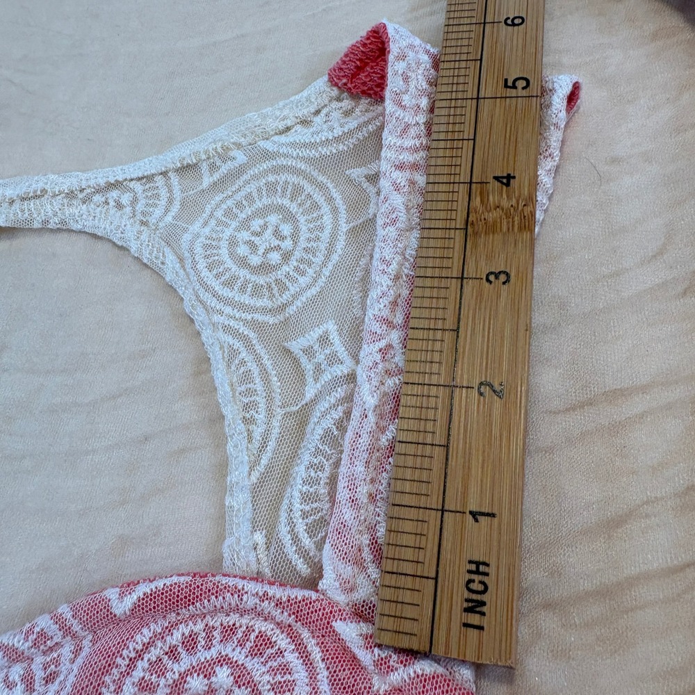 Pins & Needles Womens Coral/Lace Zip‎ Front Boho Wide Strap Corset Tank Top Sz M - Picture 6 of 9